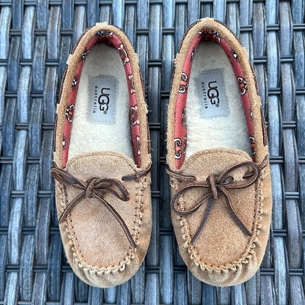 UGG Australia Kids Ryder Jungle Moccasin Slippers - Chestnut